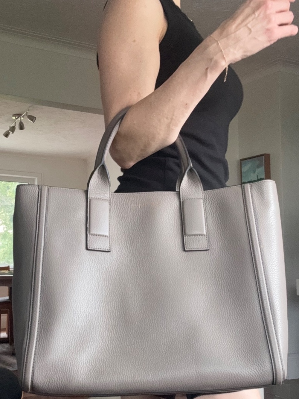 SMAAK Amsterdam Grey Pebbled Leather Laptop Tote | Shoulder & Top Handles - Picture 2 of 12
